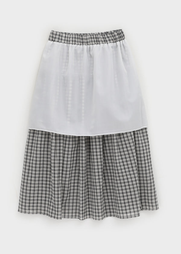 Nerdty Check Flare Long Skirt