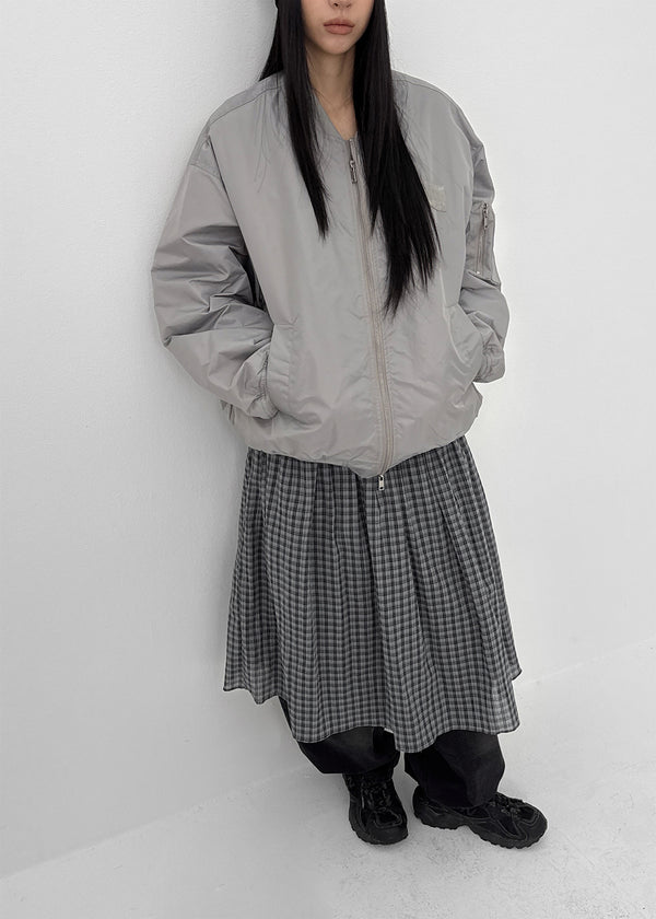 Nerdty Check Flare Long Skirt