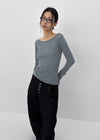 Bernal Sleeve Button Tencel Long Sleeve Tee