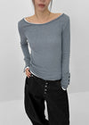 Bernal Sleeve Button Tencel Long Sleeve Tee