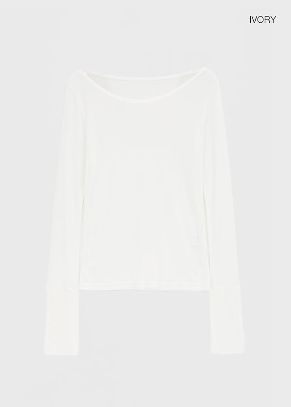 Bernal Sleeve Button Tencel Long Sleeve Tee