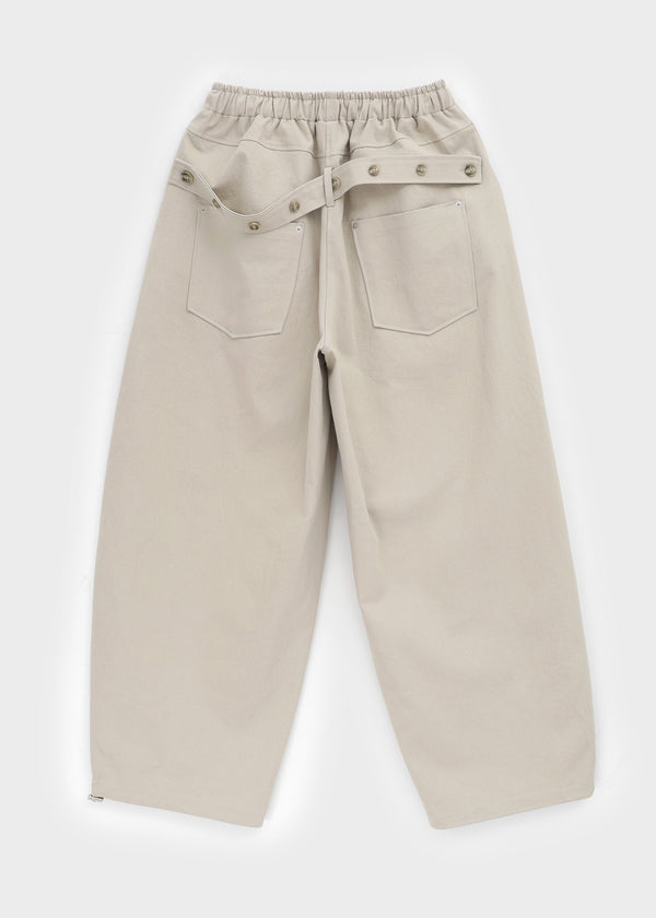 Rolleng Back Button Wide Two-way Banding Pants
