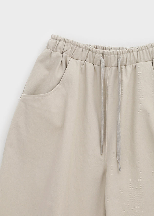 Rolleng Back Button Wide Two-way Banding Pants