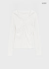 Baol V-neck Button Hooded Long-sleeved T-shirt