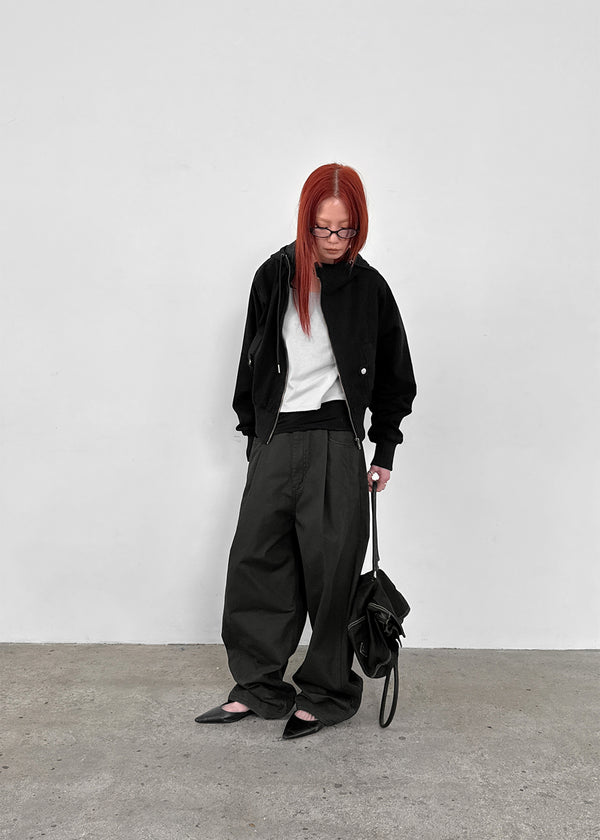 Labelson Boatneck Semi-crop Long Sleeve T-shirt