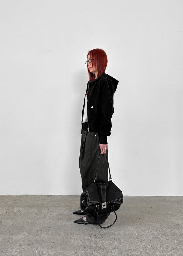 Labelson Boatneck Semi-crop Long Sleeve T-shirt