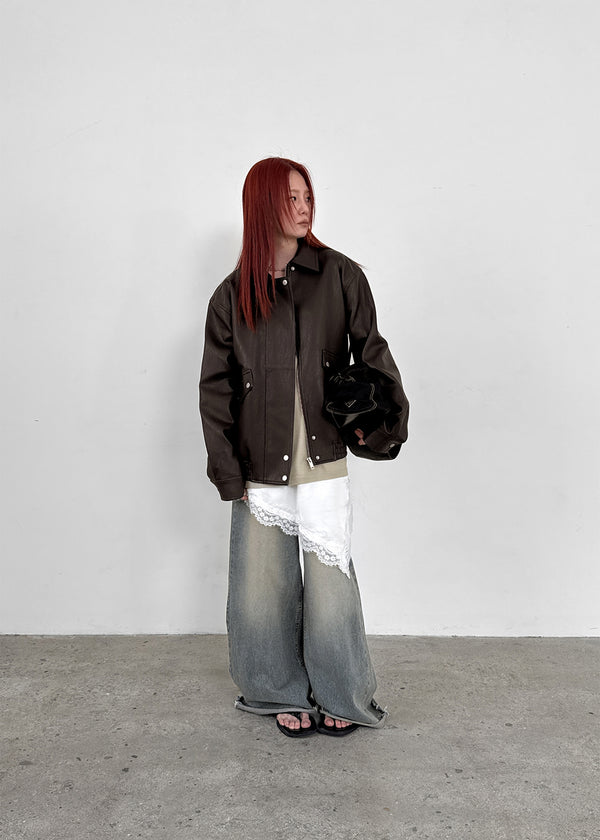 Oladi Washed Wide Bootcut Denim Pants