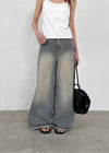 Oladi Washed Wide Bootcut Denim Pants