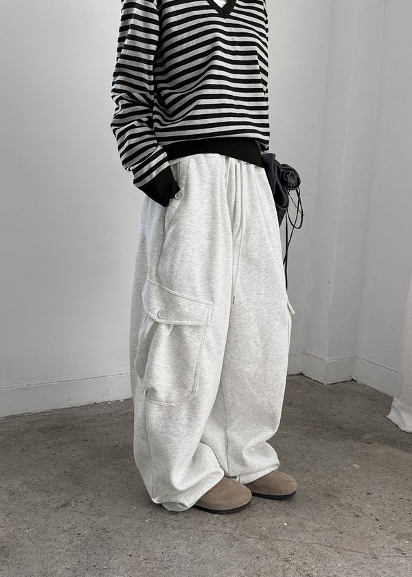 (UNISEX) Rotun Cargo Wide Banding Pants