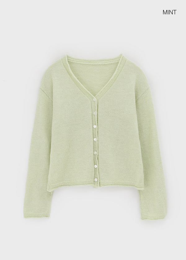 Nittomo Set - V-neck Cardigan, Layered Skirt