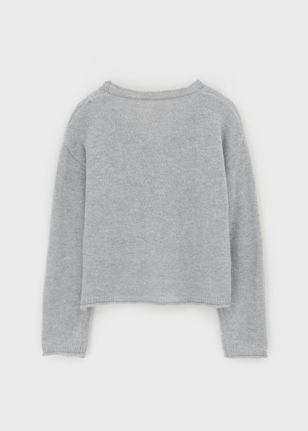 Nittomo Set - V-neck Cardigan, Layered Skirt