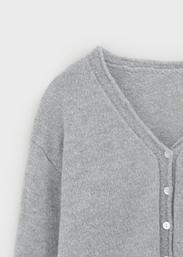 Nittomo Set - V-neck Cardigan, Layered Skirt