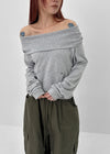 Tiffhu Off-shoulder Hooded Long Sleeve T-shirt