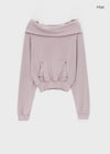 Tiffhu Off-shoulder Hooded Long Sleeve T-shirt