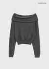 Tiffhu Off-shoulder Hooded Long Sleeve T-shirt