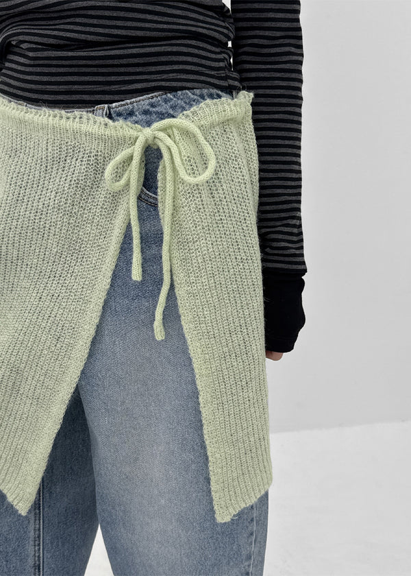 Nittomo Set - V-neck Cardigan, Layered Skirt