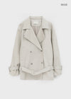 Cologne Double-button High-neck Trench Jacket
