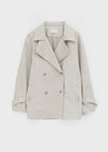 Cologne Double-button High-neck Trench Jacket