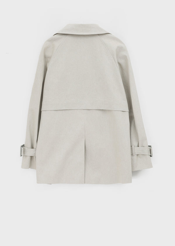 Cologne Double-button High-neck Trench Jacket