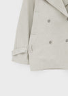 Cologne Double-button High-neck Trench Jacket