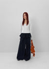 Renemu Square Neck Lace Long Sleeve T-shirt
