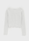 Renemu Square Neck Lace Long Sleeve T-shirt