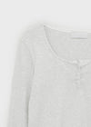 Renemu Square Neck Lace Long Sleeve T-shirt