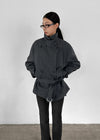 Cologne Double-button High-neck Trench Jacket