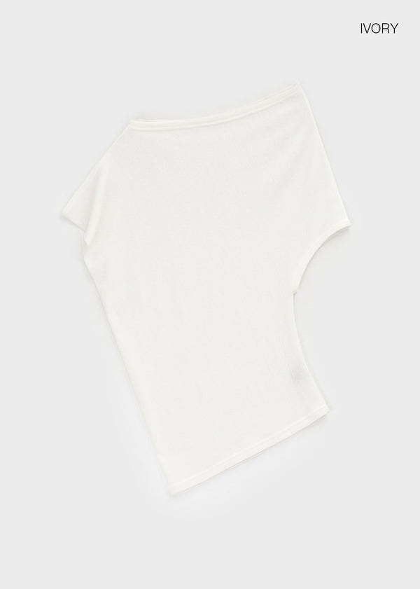 Baroshi Unbal Short Sleeve Long Knit