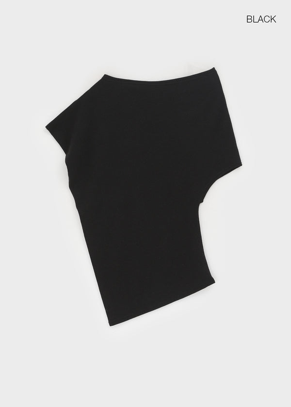 Baroshi Unbal Short Sleeve Long Knit