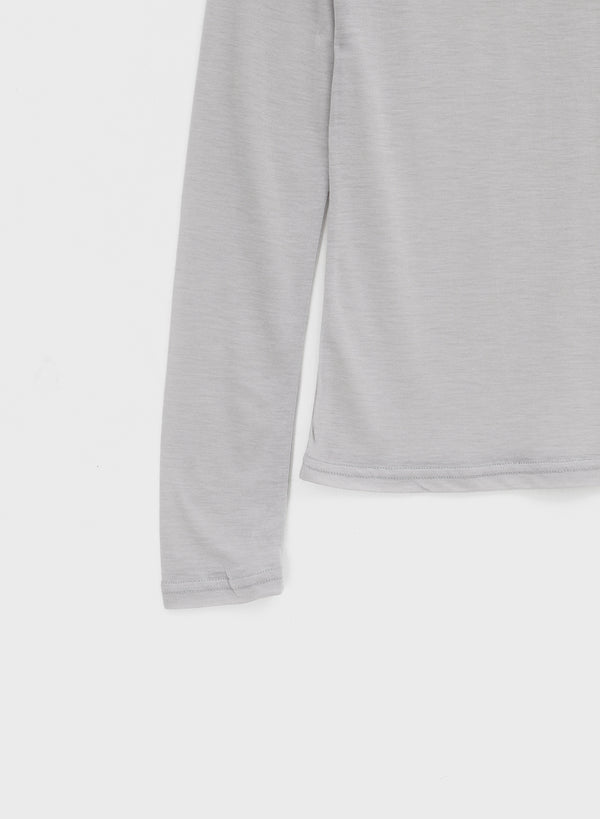 Teroti Boat Neck Shoulder Button Long Sleeve T-shirt