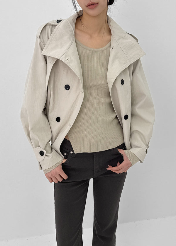 Flint High-neck Double-button Jacket
