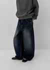 Beltiru Snap Balloon Wide Denim Pants