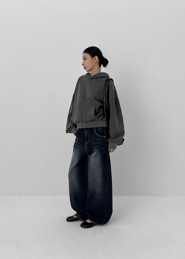 Beltiru Snap Balloon Wide Denim Pants