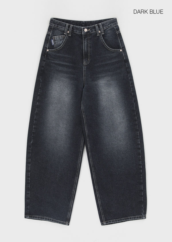 Beltiru Snap Balloon Wide Denim Pants