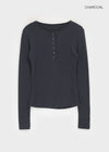 Vanilling Henley Neck Tension Long Sleeve T-shirt