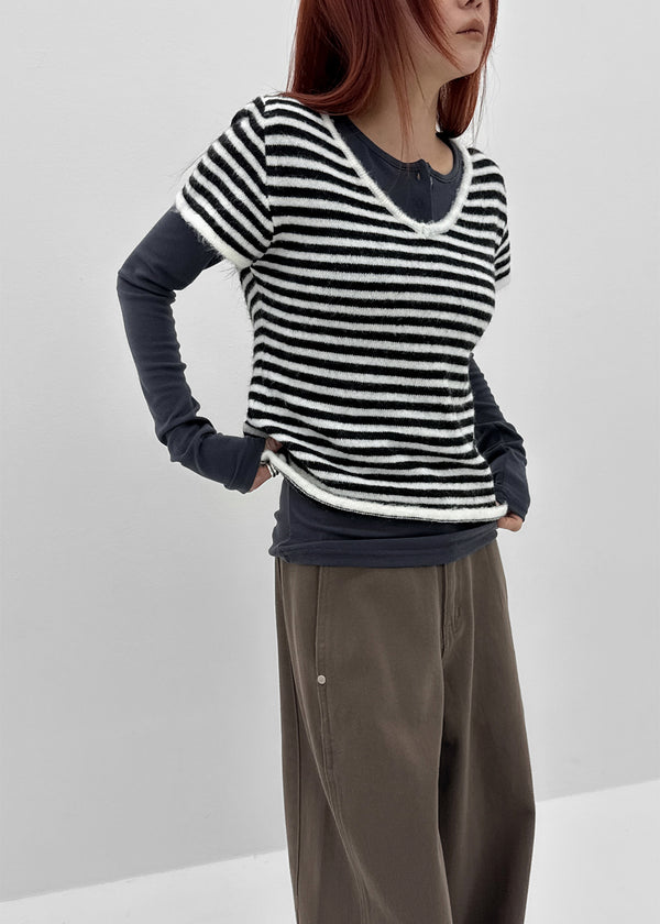 Hellven Loose Fit V-neck Wool Knit