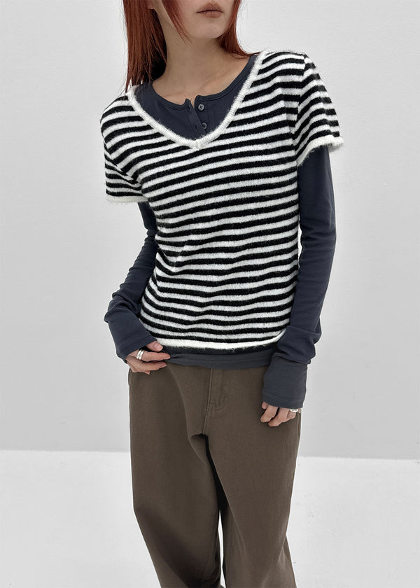 Hellven Loose Fit V-neck Wool Knit