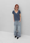 Hellven Loose Fit V-neck Wool Knit