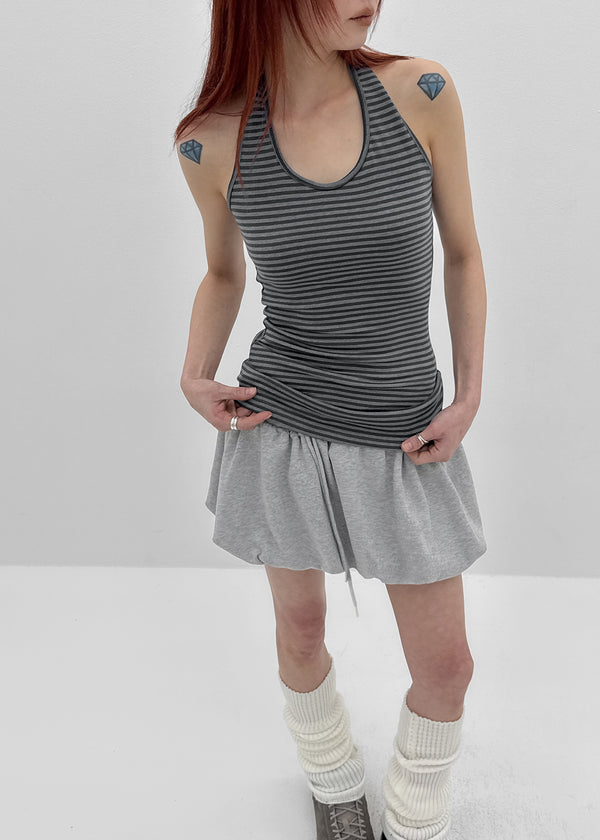 Tuan Stripe Long Halter Neck Sleeveless