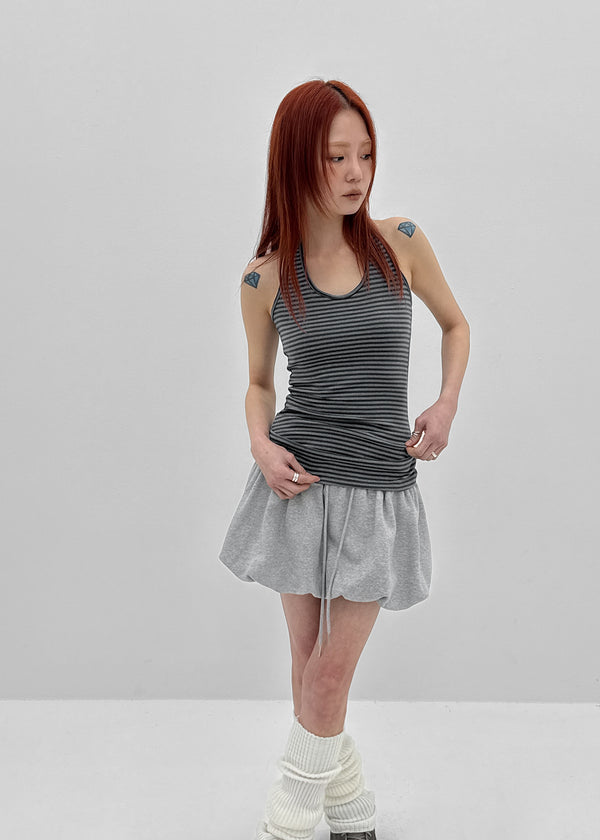 Tuan Stripe Long Halter Neck Sleeveless