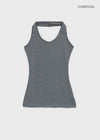 Tuan Stripe Long Halter Neck Sleeveless