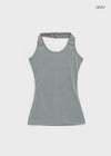 Tuan Stripe Long Halter Neck Sleeveless