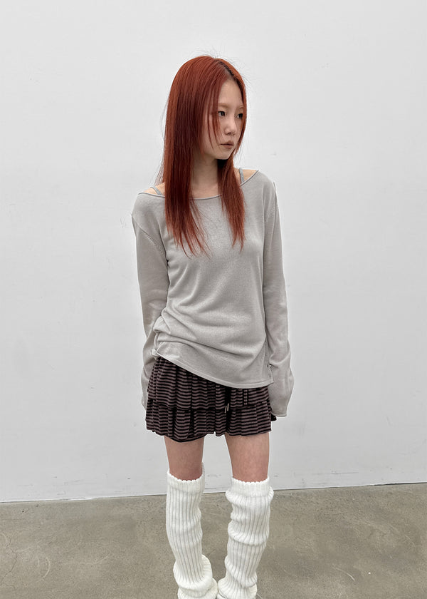 Commi Stripe Cancan Mini Skirt Pants