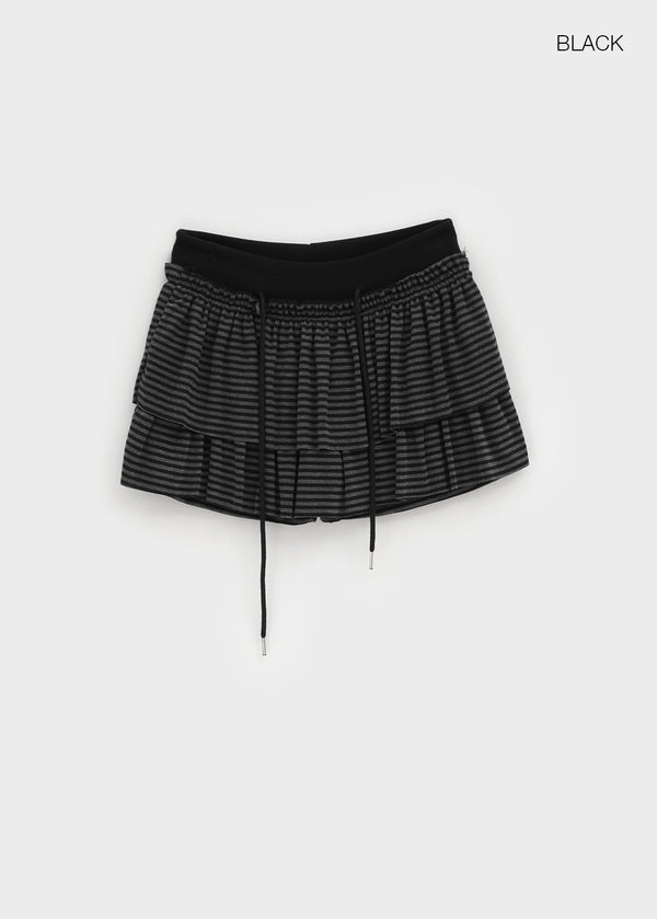 Commi Stripe Cancan Mini Skirt Pants