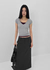 Yenrona V-neck Short-sleeved T-shirt
