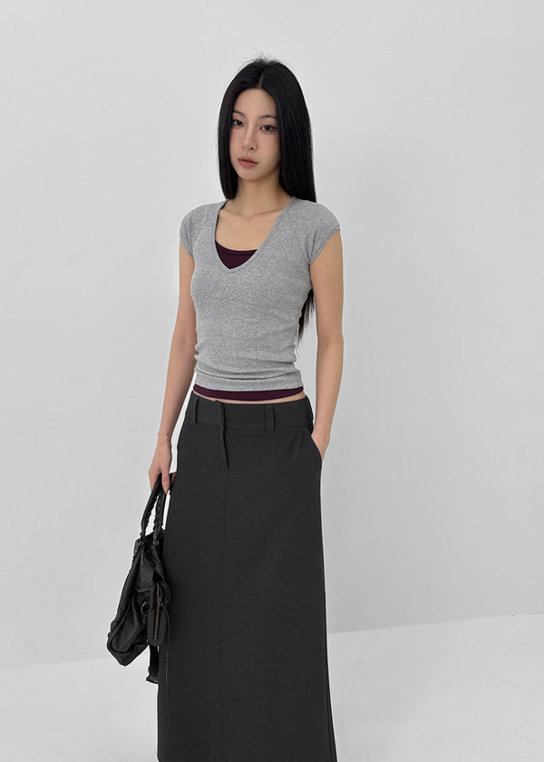 Yenrona V-neck Short-sleeved T-shirt