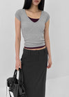 Yenrona V-neck Short-sleeved T-shirt
