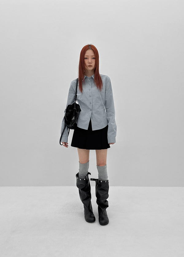 Robien Leather Buckle Long Leather Boots