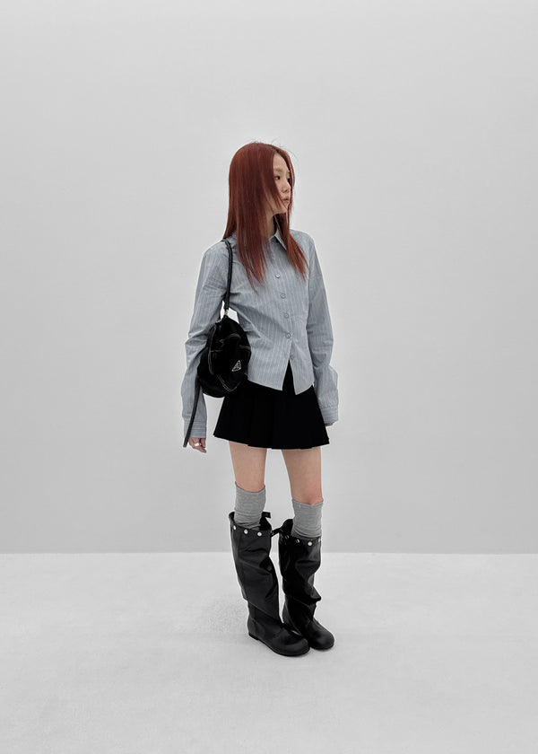 Robien Leather Buckle Long Leather Boots